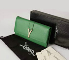 Yves Saint Laurent Large Y Line Flap Wallet Green 274524