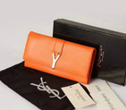 Yves Saint Laurent Large Y Line Flap Wallet Orange 274524