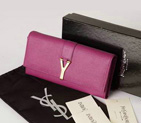 Yves Saint Laurent Large Y Line Flap Wallet Purple 274524