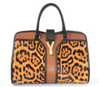 Yves Saint Laurent Medium Cabas Chyc Bag 8221 Yellow leopard 8221