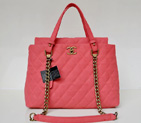 chanel Classic Nubuck Cannage Pattern leather Two Handle Bag A69091 Red A69091