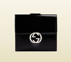 gucci icon polished leather french flap wallet 369676