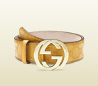 guccissima belt with interlocking G buckle 114876 AA61G 7009