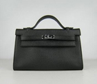 Hermes Kelly 22CM Cattle Neck Stripe Black HKL22CNSB017