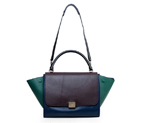 Celine Trapeze Bags Original Leather Brown&Royalblue&Green 3342