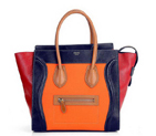Celine Luggage Medium 1163984LBN in Orange Dlue Red 3308