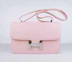 Hermes Constance Togo Leather Single Bag Pink Silver Hardware H020 H020