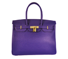 Hermes Birkin 35CM clemence leather in Iris Purple with Gold hardware H35LIPG