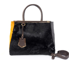 Fendi '2Jours' Horsehair Calfskin Leather mixed color shoulder and tote bag F2552M