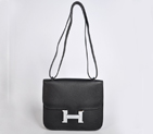 Hermes Constance Bag clemence leather in Black with Silver hardware 8888BS