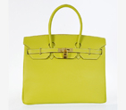 Hermes Birkin 35CM Palm stripes leather in Lemon Yellow with Gold hardware H35PSLYG