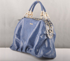 Miu Miu Snake Veins Tote Bags 90299 Light Blue 90299