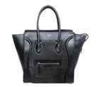 Celine Luggage Mini Boston Bag Lambswool Original Leather Black 3308