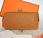 Hermes Evelyn Wallet clemence leather in Camel A808