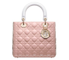 Two-tone lilac and Three mixed colors leather 'Lady Dior' bag M0550PBAN