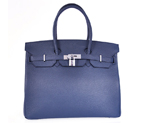 Hermes Birkin 35CM togo leather in Dark Blue with Silver hardware H35BJDBS