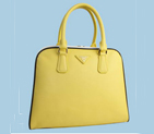 Hot Sell Prada Saffiano Leather Tote Bag BL0808 Yellow BL0808