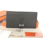 Hermes 2 fold wallet leather in Black H2WBLLB
