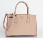 New Prada Classic Saffiano Leather Medium Tote Bag BN1801 Light Apricot BN1801