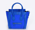 Celine Luggage Boston Tote Bag Ferrari&Suede Leather Blue 98170