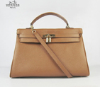 Hermes Kelly 35cm Togo Leather Bag Light Coffee 6308 Gold Hardware 6308