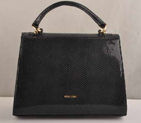 Miu Miu Tote Handbags Snake Veins 7430 Black 7430