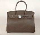 Hermes Birkin 35CM togo leather in Dark Brown with Silver hardware H35POSG