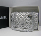 Chanel lambskin leather Silvery white Flap bag with Silver chain A1122SS