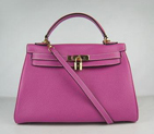 Hermes Kelly Handbags 32CM light Purple(gold) HKL32O0PG011