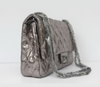 Chanel Quilted Flap Bag Silver-Gray Cow Leather 35454 35454