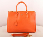 Prada Maxi Saffiano Leather Tote Bag Orange 16625L