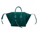 Celine Luggage Phantom Original Suede Leather Bags Green 3341