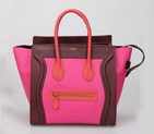 Celine Luggage Mini Boston Tote BagsCalskin Leather Rosy&Bordeaux 88032