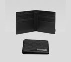 bi-fold wallet with metal bar and engraved interlo 233100 AA61R 1000