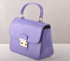 Miu Miu Tote Flap Bags Snake Veins 7428 Blue 7428