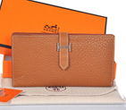 Hermes 2 flod original clemence leather wallet in Camel 208