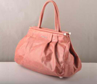 Miu Miu Tote Handbags Oil Wax Leather 8001 Pink 8001