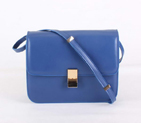 Top Quality Celine Classic Lambskin Large Box Bag Calf Leather 80088 Blue 80088