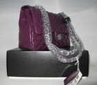 Chanel Patent leather Purple Flap bag with Silver chain A1122PS