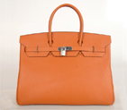 Hermes Birkin togo leather 40CM togo in Orange with Silver hardware H40BJOS
