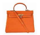 Hermes kelly 35CM clemence leather in Orange with Gold hardware K35COG