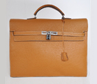Hermes Kelly Briefcase Bag clemence leather in Camel 168CB