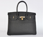 Hermes Birkin 35CM togo leather in Black with Gold hardware with diamond H35BJBGD