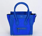 Fashion Celine Luggage Micro Boston Bag Ferrari&Suede Leather Blue 98167