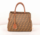 Fendi Fall Winter 2012 2Jours FF Fabric Tote Bag 8BH250S Brown 2552S