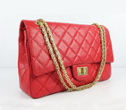 Chanel Flap Bag Quilted Red Leather with Gold Chain 48102 48102