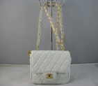 Chanel white color lambskin leather Flap Bag with Gold chain A115WG