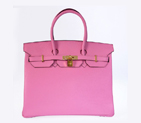 Hermes Birkin 35CM clemence leather in Cherry Pink with Gold hardware H35CCPG