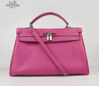 Hermes Kelly 35cm Togo Leather Bag Peachblow 6308 Silver Hardware 6308