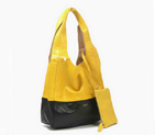 Celine New Lambskin Handbags 8823 Black Yellow 8823